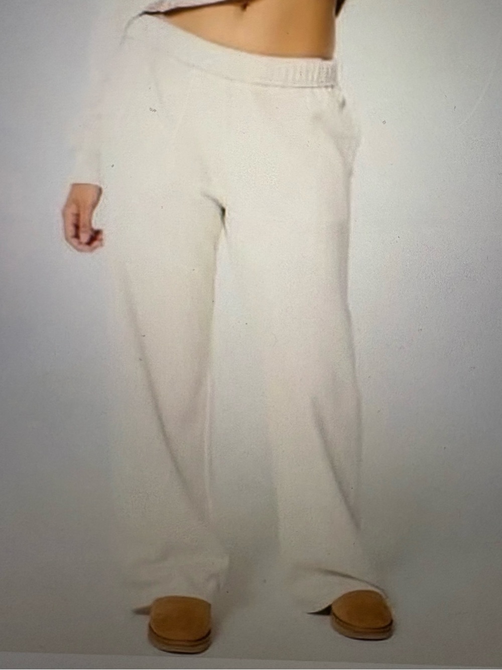 Hollister Wide-Leg Cream Lounge Pants